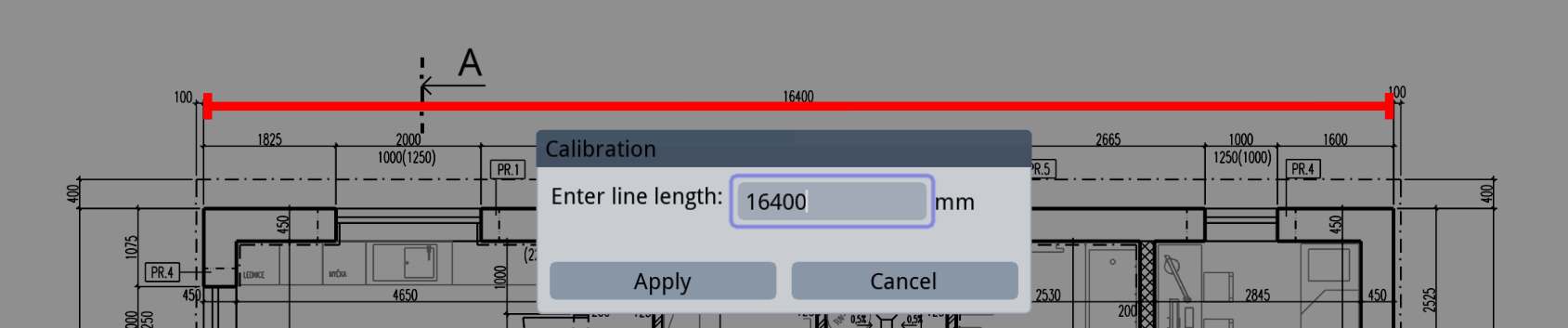Calibration process in MeasureCAD