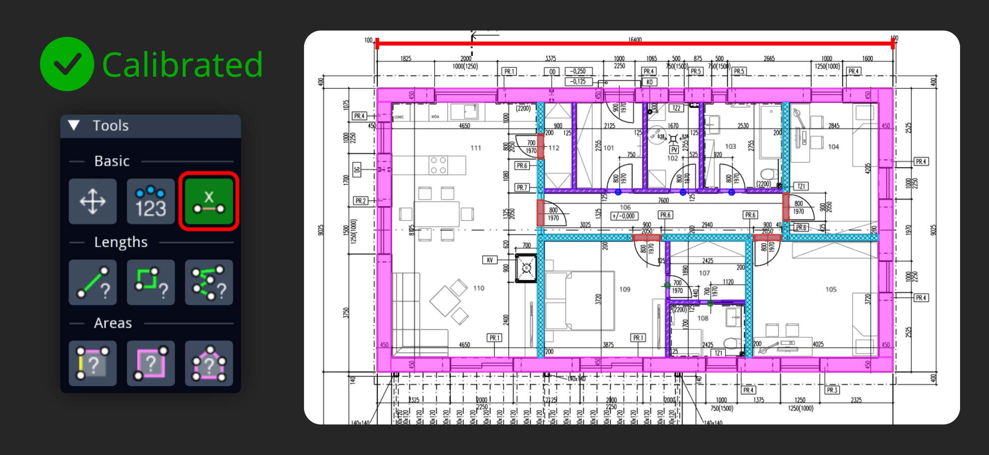 Precise Calibration and Blueprint Scaling in MeasureCAD