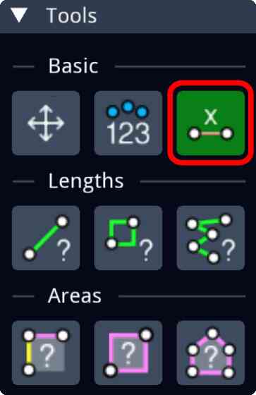 Toolbar with calibration tool in MeasureCAD